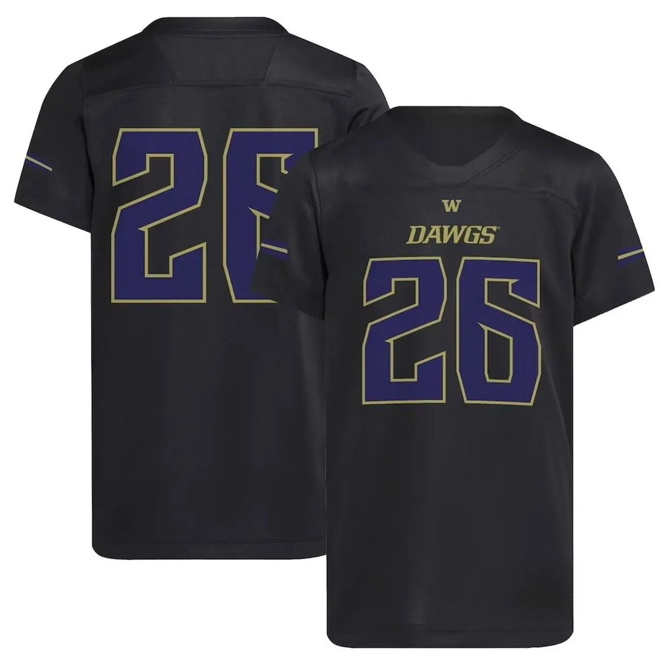Unisex Football College #26 Washington Huskies Dawgs Strategy Football Jersey - Black