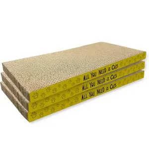 3 Pack Cardboard  Scratcher Pads   Board for Indoor Cats 16.5?Lx8.1?Wx0.8?H Dual-Side Corrugated Cats    Supplies
