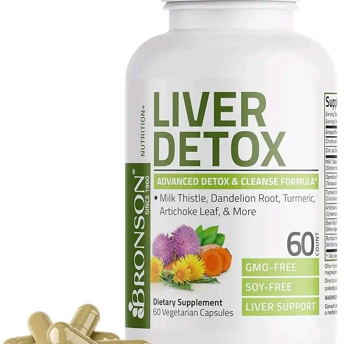 Liver Detox Advanced Detox & Cleansing Formula Supports Health Liver Function with Milk Thistle, Dandelion Root, Turmeric, Artichoke Leaf & More, Non-GMO, 60  Capsules Healthcare Edible Supplement Fitness Dietary Bathroom Healthy Natural