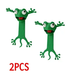 3D Surprised Frog Bookmark Clip, Funny Horror Page Holder for Books, Scary Cute Reading Accessories
