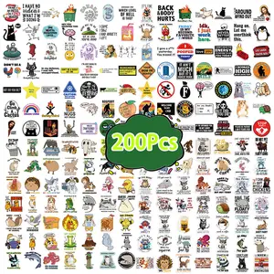 200 Pcs Funny Meme Stickers for Adults, Waterproof Vinyl Durable Sarcastic Meme Decals for Laptop, Water Bottle, Phone, Kindles & More!