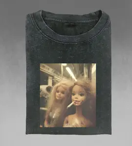 Vintage 90s Distressed Meme Doll Face Smoking Shirt Trendy, Weird Shirt, Sarcastic, Specific Shirt Graphic Summer Fun Unique Doll Shirt