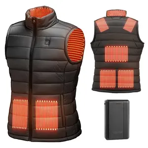 VEVOR Heated Vest, Men Electric Heating Vest with 16000 mAh Battery Pack, 8 Heating Zones Lightweight Rechargeable Winter-Vest with 3 Levels, for Outdoor Hiking Camping Fishing Skiing, Size XL
