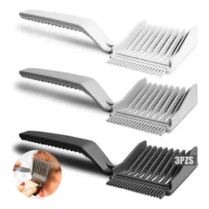 3PCS Barber Positioning Curve Comb | Haircut Barber Fade Comb Fade Comb Professional Barber Cutting Comb Heat Resistant Barber Hair Razor Comb For Barber Salon Hairdressing Fade Comb Top