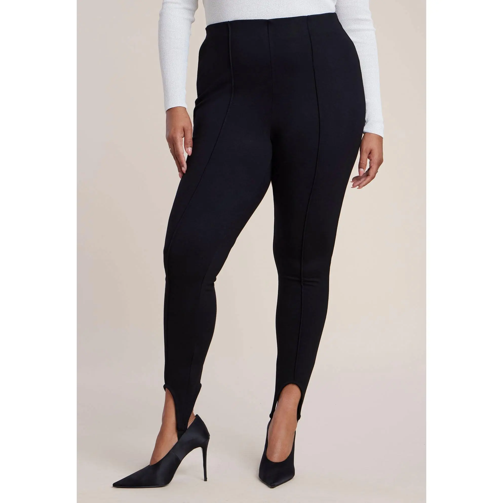 ELOQUII Women's Plus Size Miracle Flawless Ponte Stirrup Legging