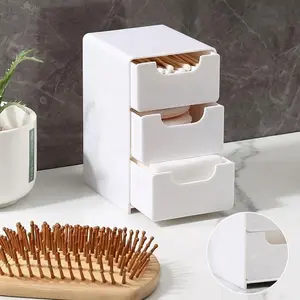 Multi-Functional Mini Drawer Organizer with 3 Drawers, Storage Box for Office Supplies, Makeup, Jewelry & Bathroom Essentials