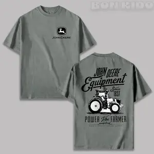 Vintage John Deere Equipment Power to the Farmer T-Shirt – Retro John Deere Agricultural Machinery Graphic Tee, Diesel Farming Apparel, Heavy Equipment Inspired Design, Farmer Gift for Dad, Classic Harvest Field Sketch Unisex Shirt