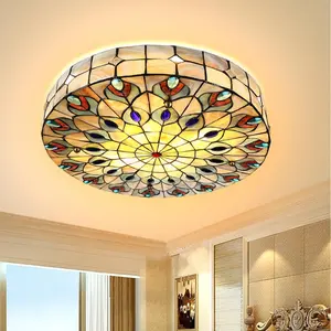 18.2 inches - New America Style Peacock Tail Ceiling Light - Suitable for living room, dining room, bedroom, study room and other various scenes