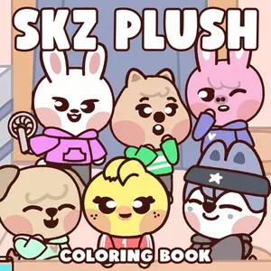 SKZ Plush Coloring Book: K-Pop Animal Plushy Toy Coloring Pages Featuring Cute Idol-Inspired Creatures Illustrations for Fans and Teens to Enjoy Relaxation and Have Fun