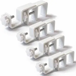 Over Blinds Rod Brackets for Outside Mounted, No-Blinds Rod Holders for 1.3-2" Rectangular Headrails, Tool-Free & No Wall Damage, Apartment & Renter Friendly (Set of 4, White)