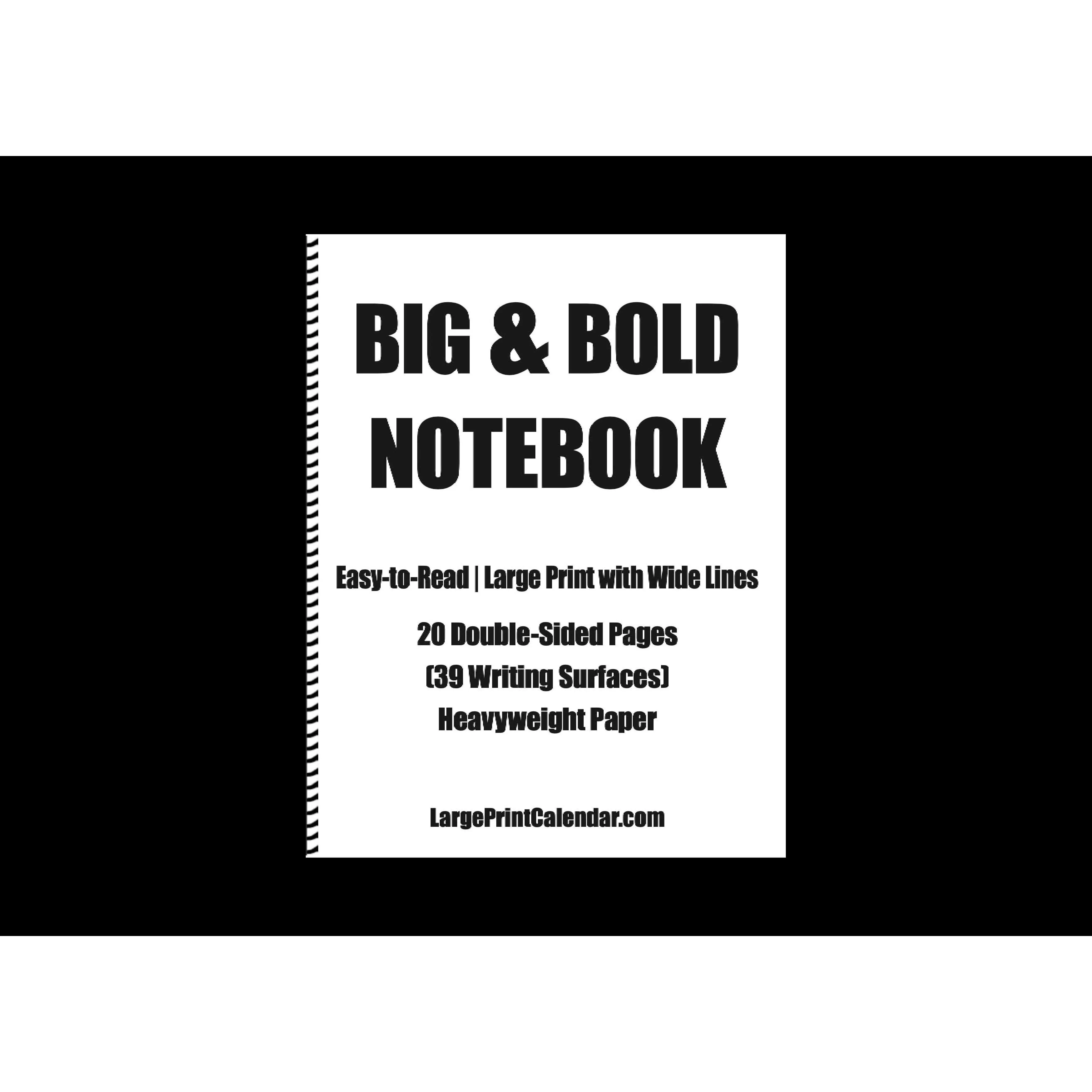 Jumbo Large Print Wide-line Notebook | 15 pages double sided