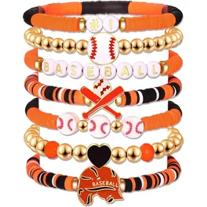 Day Baseball Bracelets for Women : Stackable Collegiate Friendship  Stretch Bracelets - Unisex Baseball Accessories