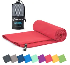 Fit-Flip Travel Towel - Compact & Ultra Soft Microfiber Camping Towel - Quick Dry Towel - Super Absorbent & Lightweight for Sports, Beach, Gym, Backpacking, Hiking and Yoga