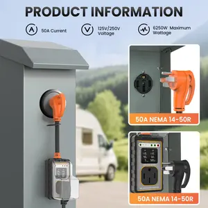 9500J RV Surge Protector 50 Amp with LED Display & Real-Time Voltage Monitoring, Waterproof Design, for Camper Travel Trailer, Essential RV Electrical Accessories #RVSurgeProtector #50AmpRV #RVAccessories #CamperElectronics #TravelTrailer