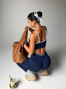 Women's Sportswear Set, Seamless Knit Yoga, Sports Bra & Long Pants, Fitness & Casual Wear, Ideal for Gym & Daily Use, Sportswear All Seasons