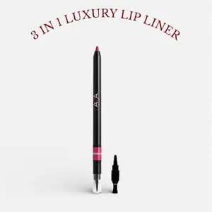 LUXURY LIP LINER-  3 in 1 Perfect lips 24 Hour Wear- Waterproof- transfer resistant- Lip Brush and sharpener