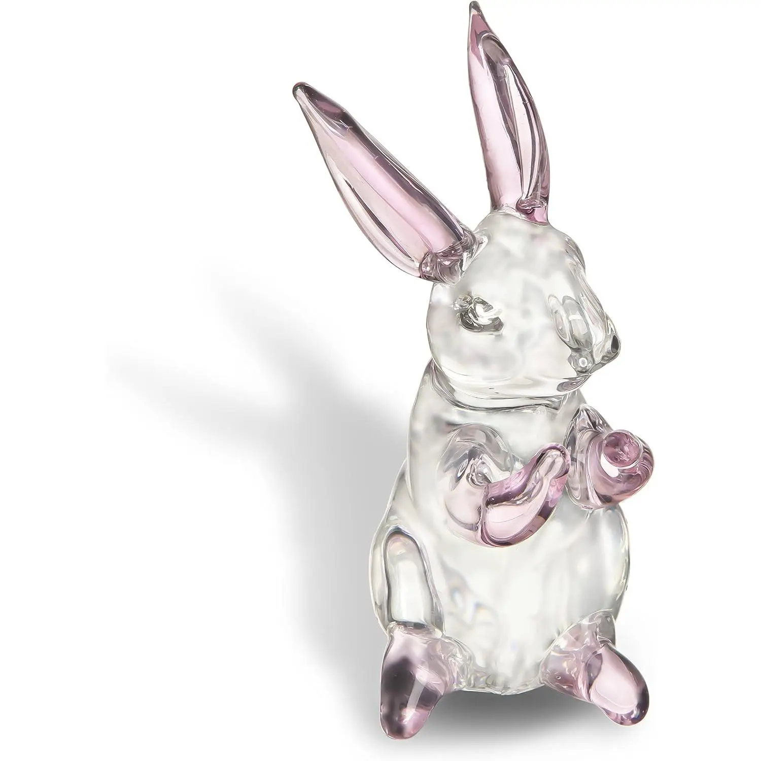 3.5'' Crystal Rabbit Figurine Collectibles Spring Easter Bunny Decorations | Small,Art Glass Animal Statues Paperweight Easter Christmas Whimsical Home Decor Creative Gift