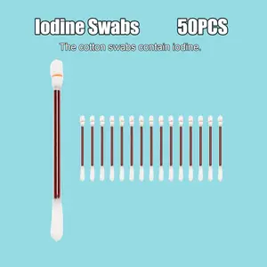 50/100 Cotton Swabs, Care Cotton Swabs, Pet Cotton Swabs, Emergency Supplies Accessories, Individually Packaged, Portable, Outdoor Activities