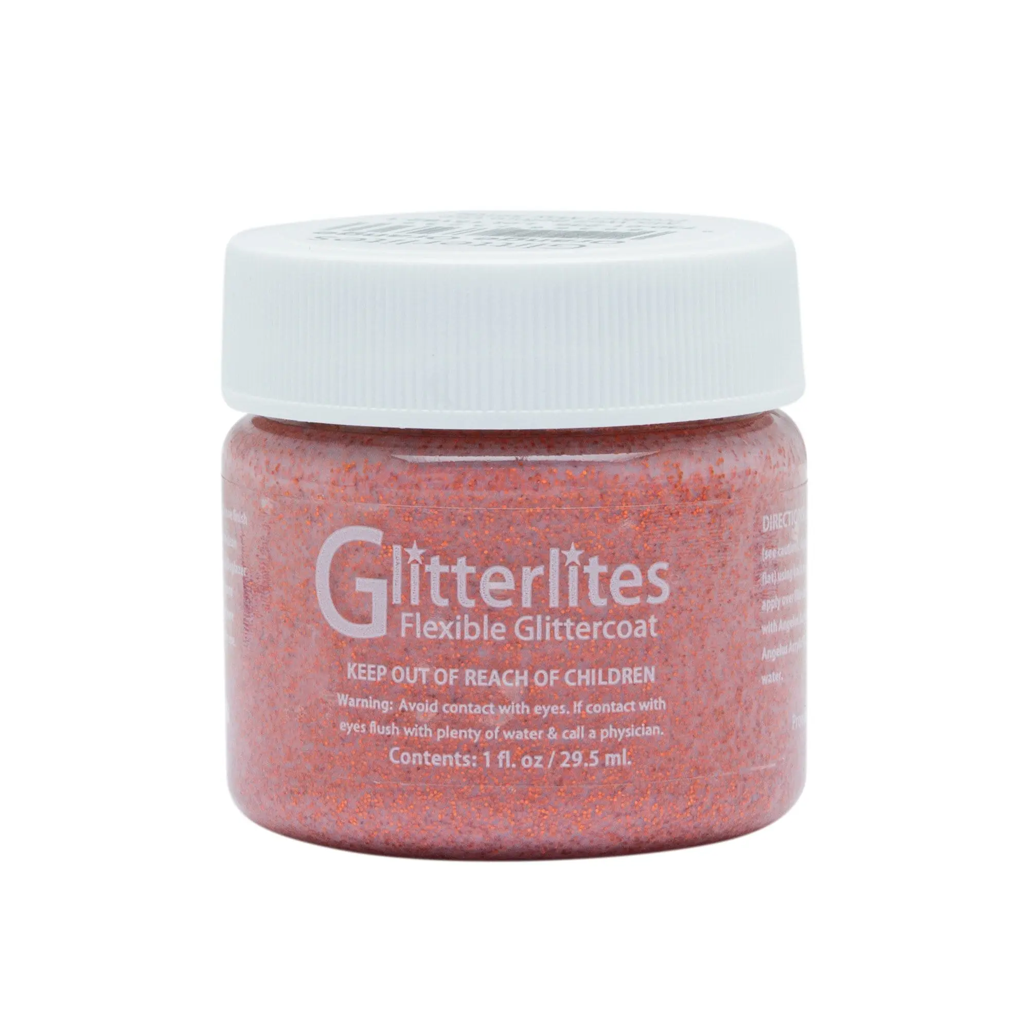 Angelus Glitterlites Paint - Orange Orange, Flexible Glitter Paint For Leather Shoes, Will Not Flake Or Crack