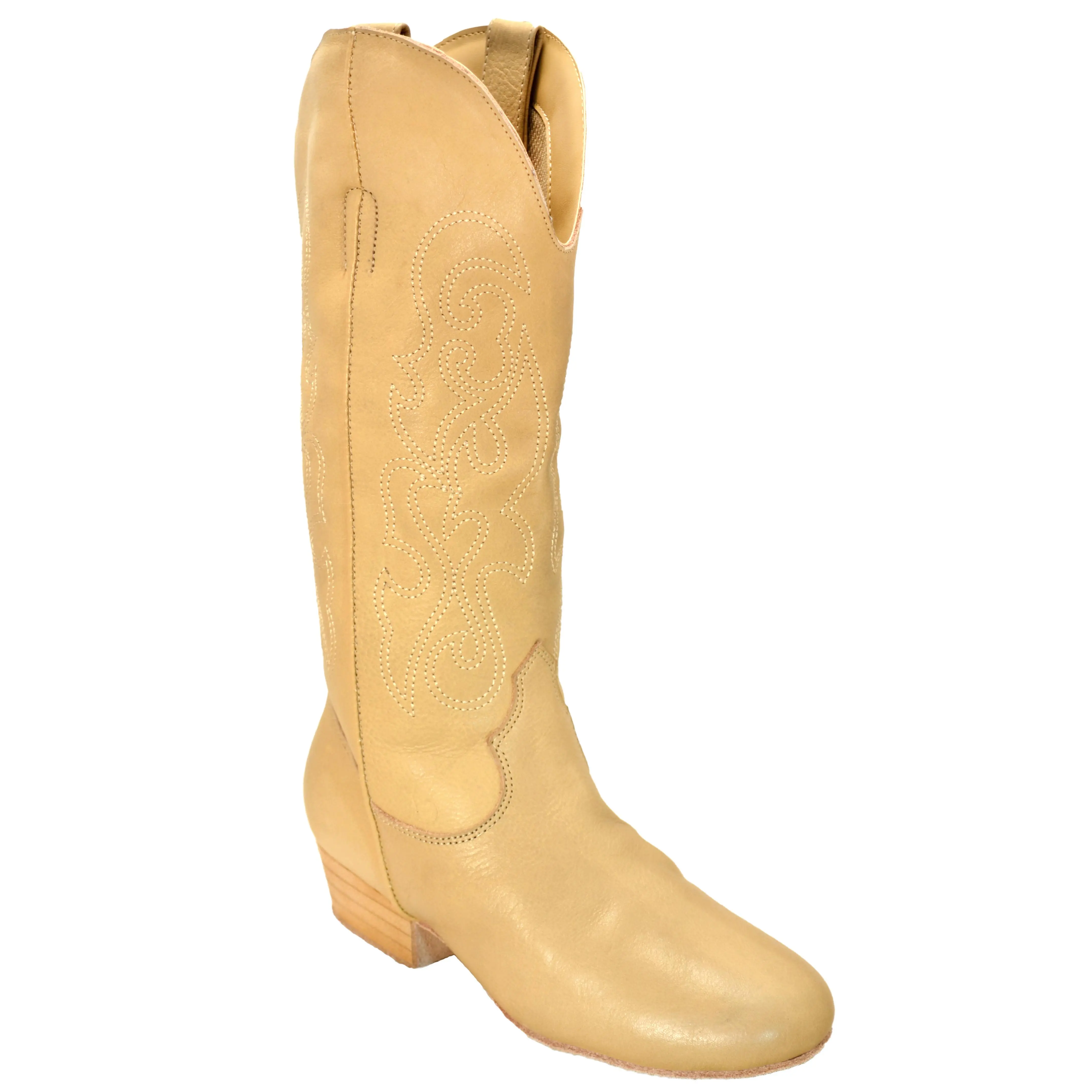 Ultimate - Women's Country Dance Boot - Tan Leather - Low - Zipper