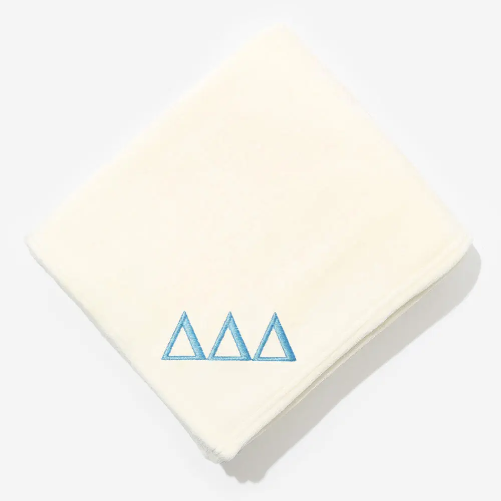 Delta Delta Delta Plush Blanket | Ivory