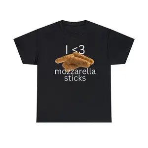 Men's Unisex Mozzarella Sticks Short-Sleeve T-Shirt - Round Neck Top, Quirky Graphic Design, Ideal for Food Lovers, Casual Statement Fashion Gift, Shortsleeve, Tshirt