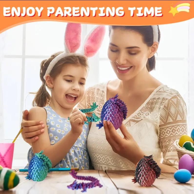 3D Printed Dragon Eggs with Dragon Inside, Easter Egg Stuffers, Articulated Dragon Fidget Toy for Kids Boys Girls, Mystery Dragon Eggs for Boys Girls Birthday Gifts