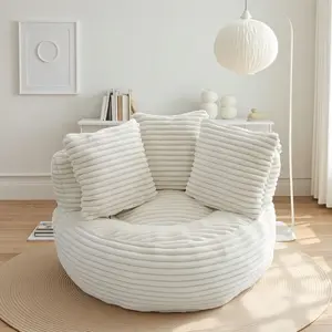 Lazy Sofa Back Bean Bag Couch Corduroy Fabric Large Chair with Filler Stuffed Big Accent Sofa Lounge Floor Sofa for Gaming Reading Living Room Bedroom Office Cozy Ergonomic Design