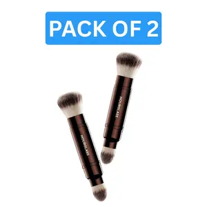 Hourglass Double Ended Complexion Brush Pack of 2 Dual Sided Foundation and Concealer Makeup Brush Travel Friendly Soft Dense Bristles Professional Beauty Tool for Smooth Flawless Finish