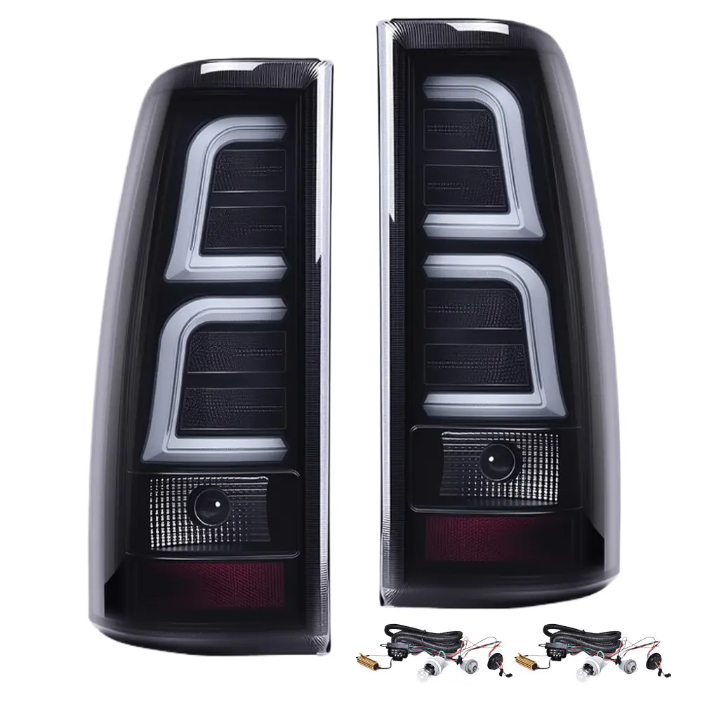 LED Tail Lights Lamps Fit For 99-06 Chevy Silverado GMC Sierra Black Left+Right w/ Harness LED Tail Lights Lamps Fit For 99-06 Chevy Silverado GMC Sierra Black Left+Right w/ Harness