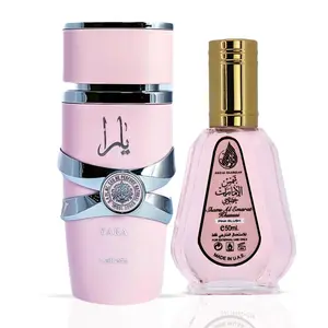 Yara Eau De Parfum Spray 100ml (3.4 oz) by Lattafa & Pink Blush Shams Al Emarat Khususi Eau de Parfum Spray 50ml (1.7 oz) by Ard Al Zaafaran (Bundle)