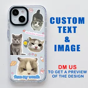 Custom Cute Pets Phone Case for iPhone 16 15 14 13 12 11 Pro Max Plus , Personalized Picture Photo Case-Shockproof Heavy Duty Protective Clear Cover