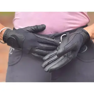 Tackified Copper Tech™️ Leather Premium Riding Glove in Black