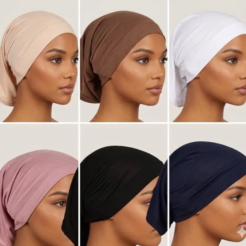 6pcs One Size Colorful Hijab Scarves for Women - Versatile and Comfortable Headwear