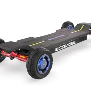 ECOMOBL ET2 Pro 2WD Electric Longboard - Street/All-Terrain with 40-55 km Range, 3500W Power, 12S5P Battery, Remote Control, and LED Lights