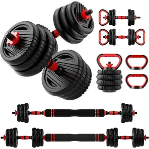Adjustable Dumbbell Set, 10/20/30/45/70/90lbs Free Weight Set with Connector, 5 in1 Dumbbells Set  as Barbell, Kettlebells, Push up Stand,Weight Plate, Fitness Exercises for  Gym Suitable Men/Women