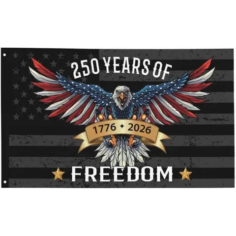 250th Anniversary Theme Flat Banner 1776-2026, Outdoor Courtyard Decoration, No Power Required, Convenient Setup, Festive 2D Patriot Flag for Celebration, Outdoor Use, Large Decorative Banner, Outdoor Party Banner