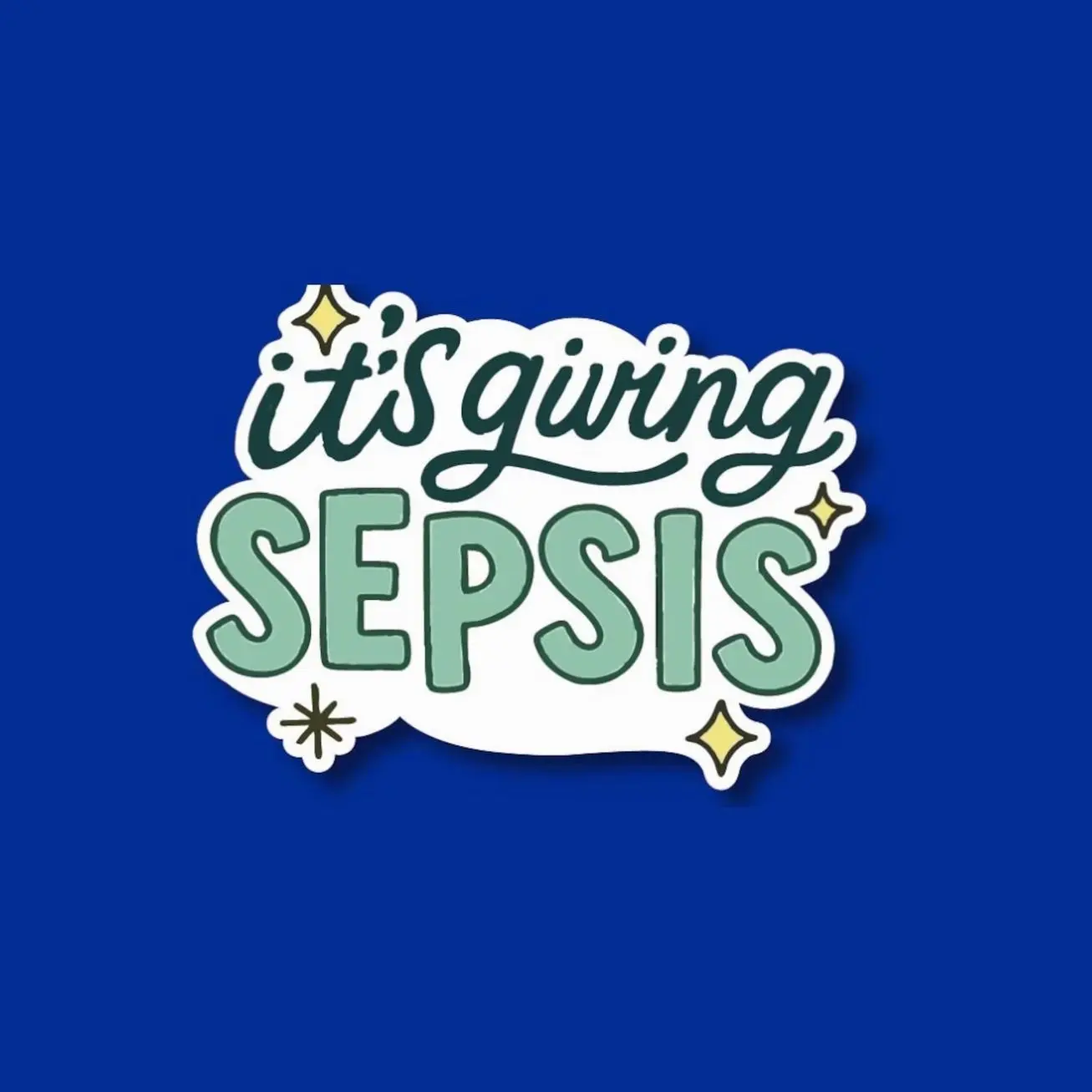 Funny Nurse Badge Reel Topper - "It's Giving Sepsis" Interchangeable Design