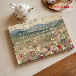One Piece of 2D Flat Canvas Artwork Featuring Jeremiah 2911, This Rustic Wildflower Scripture Print Is a Large Wall Decoration with The Bible Verse 'I Know The Plans I Have for You.' It Makes a Lovely Holiday Gift Or a Beautiful Present for Family