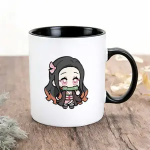 2026 New Model Mug for Home and Office Use Chibi Nezuko with bamboo muzzle Pattern Design Large Capacity High-Temperature Resistant Water Cup Tea Cup