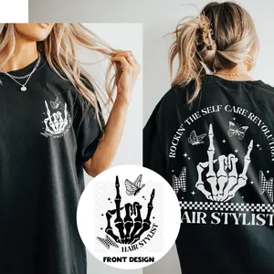 Hairstylist Shirt Hairdresser Shirt Hairstylist Skeleton Shirt Gift For Rocking Hairstylist Retro Hairstylist Tee Cosmetology both side