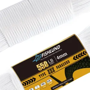 Paracord 550 lb, 7 Strand Paracord Rope 100ft 4mm, Nylon Parachute Cord for Camping, White