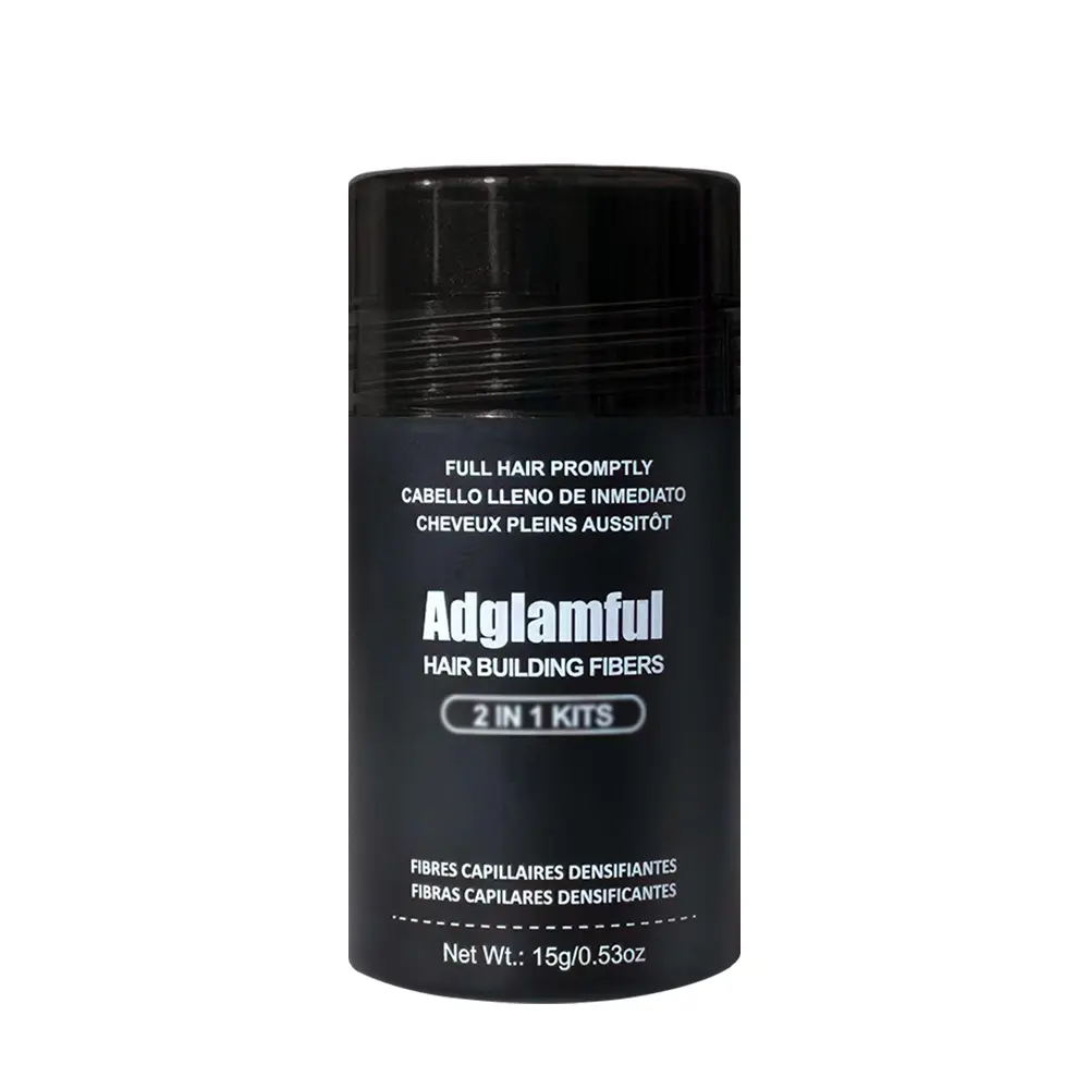 Adglamful Universal Hair Building Fibers Instant Thickening Wind & Sweat Resistant Lightweight Coverage for Gray Thin Hair Travel Friendly Packets for On the Go Styling Haircare
