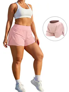 1pcs Women'S Sports Pink Half Skirt, Elegant Half Waist Summer Skirt , Breathable Slim Yoga Skirt with Built-in Shorts, Anti-Exposure Running Fitness Tennis Skirt, Solid Color Flared Silhouette, Office/Date/Weekend Essentials