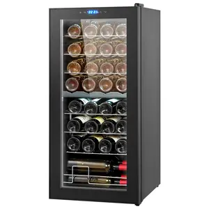 Spring new arrivals 32-Bottle Wine Cooler Dual Zone Freestanding Refrigerator with LED Light