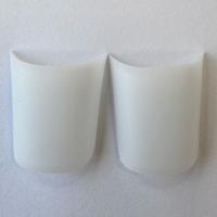 Duck Nails Short with Moon Curve Pure Milk White