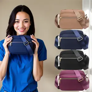 Women's Solid Color Crossbody Bag, Small Messenger Purse with Multiple Pockets Adjustable Shoulder Strap Satchel for Commuting and Daily Use