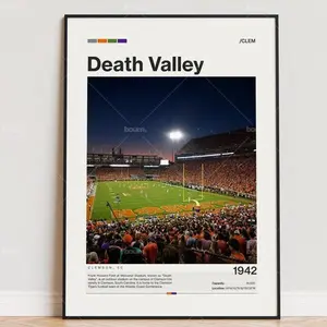 Clemson Death Valley Poster, Clemson Tigers Poster Print, NCAA Stadium Poster, Sports Poster, Football Fan Gift, Modern Art1