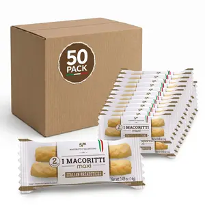 I Macoritti MAXI Breadsticks | Dip & Bread Sticks Snacks - Authentic Italian bread Snack, Grab-and-Go Convenience, Oven-Baked, Non-GMO, Zero Sugar, Preserve Free, Made in Italy - 0.49 oz, Pack of 10