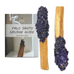 Amethyst Bloom Palo Santo Pops Duo with Smudge Guide